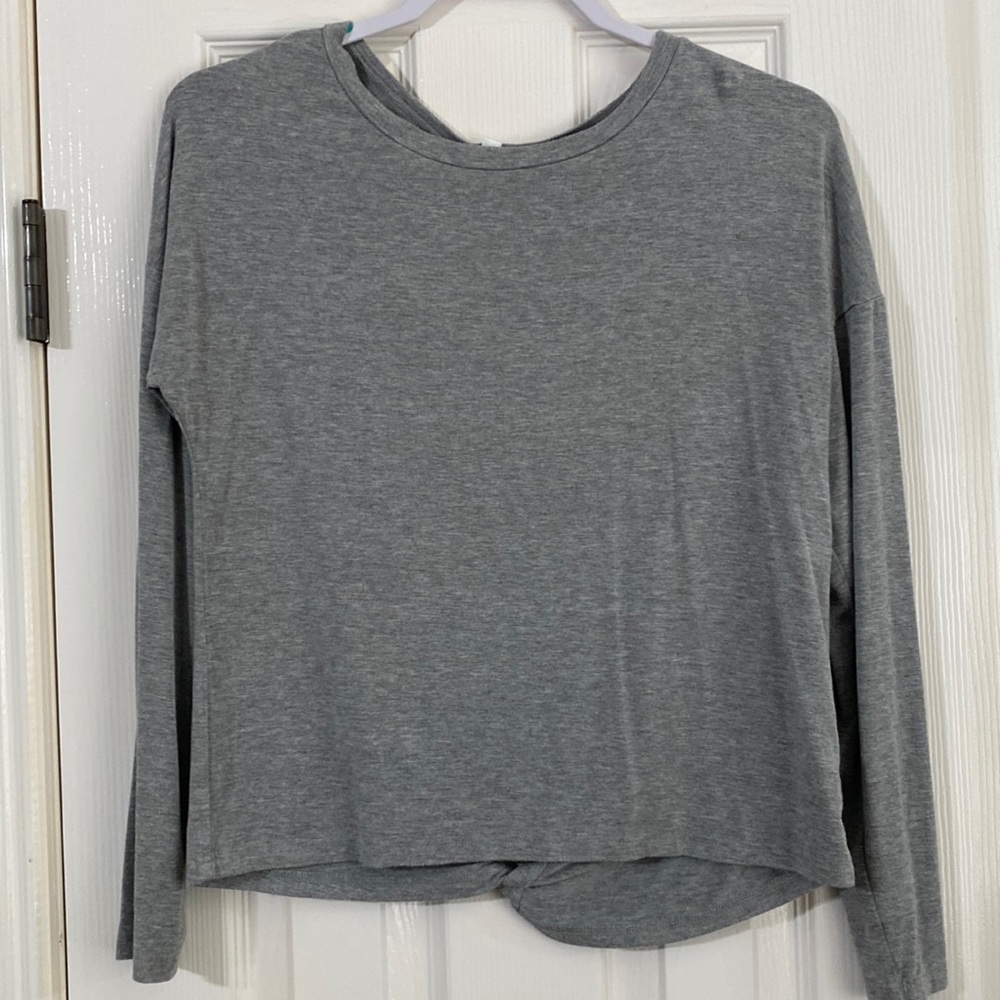 No tag size small grey long sleeve backless tshirt